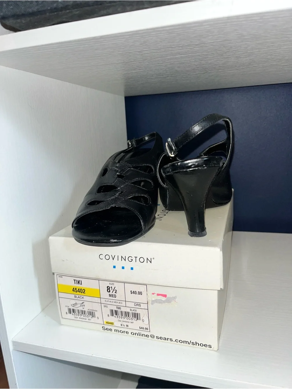 Covington Black Cutout Slingback Heels